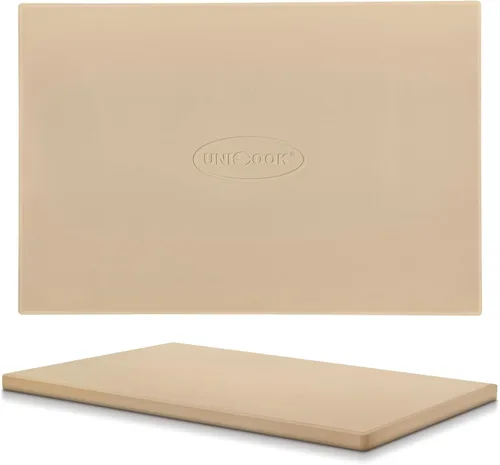 Unicook Piedra de Pizza Grande para Horno de 20 Pulgadas, Piedra Rectangular para Hornear de 20" x 13.5" x 0.67", Bandeja para Pan de Cordierita de