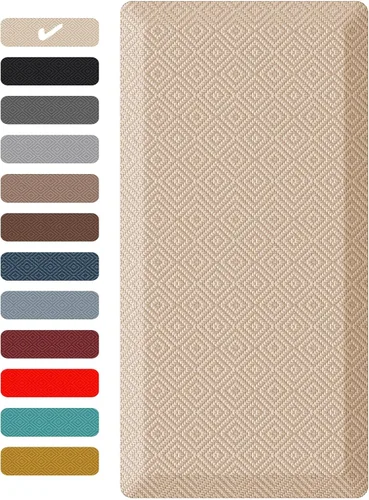 Miniatura 24 de Ophanie Tapetes de cocina para piso, alfombras de cocina, 20 x 32 pulgadas, antifatiga, tapete acolchado de pie, impermeable, cómodo tapete Gris