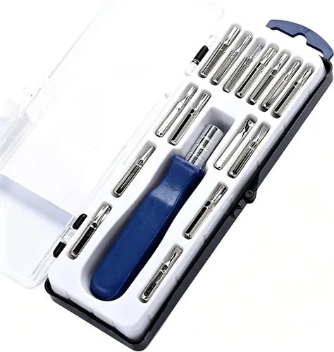Juego de destornilladores de precisión premium 16 en 1, juego pequeño de destornilladores de bolsillo con puntas de destornillador Phillips, cabeza