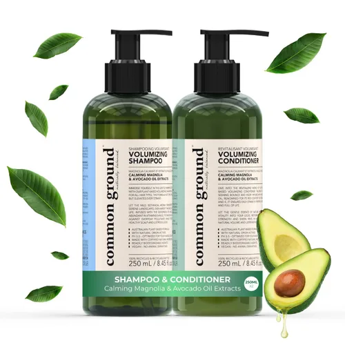 Common Ground Juego de champú y acondicionador natural; libre de parabenos y crueldad, orgánico, vegano, fórmula a base de plantas, aroma botánico y
