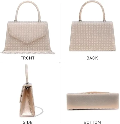 Miniatura 3 de Dasein Bolso de noche para mujer, embragues de fiesta, bolsos de boda, cóctel, baile de graduación, bolsos con purpurina esmerilada