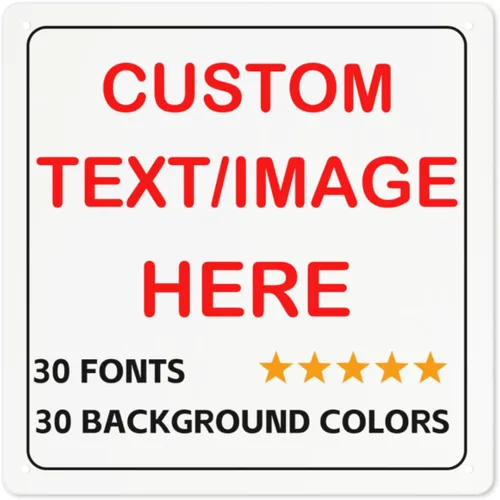Miniatura 8 de Letreros personalizados para negocios al aire libre de metal con texto en inglés «Make Your Own 12X12» Letrero personalizado para jardines al aire