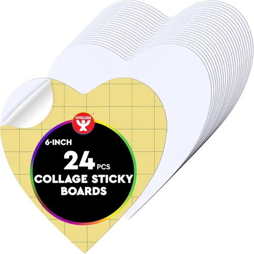 Miniatura 11 de Hygloss Pizarras adhesivas para collage – Paquete de 24 tableros de collage autoadhesivos de 4 x 6 pulgadas para niños, tableros de montaje