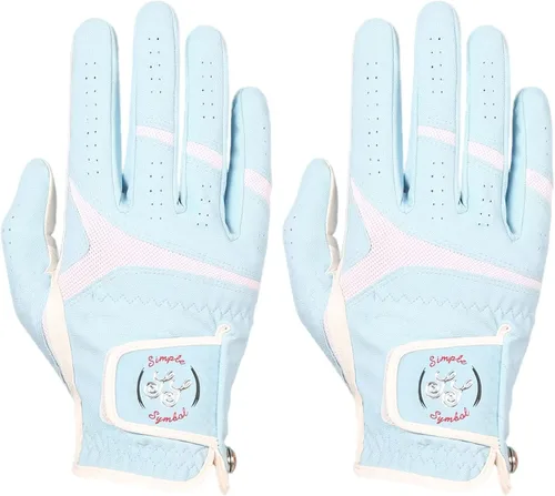 Miniatura 11 de Guantes de golf para hombre, cuero sintético de alta calidad, agarre estable, paquete de dos