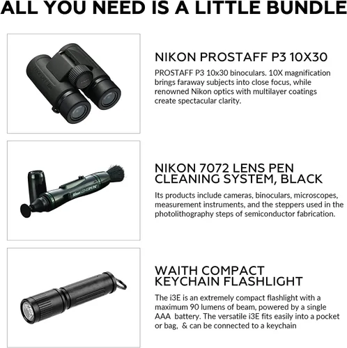 Miniatura 2 de Nikon PROSTAFF - Binoculares impermeables P3 de 10 x 30 para adultos Binoculares de viaje pequeños y compactos para observación de aves Sistema