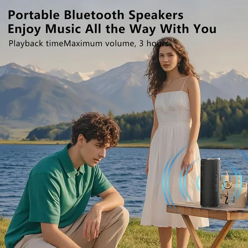 Miniatura 4 de COOPERS Altavoz Bluetooth portátil, altavoz Bluetooth inalámbrico, altavoces impermeables IPX5 con luces RGB, graves profundos de sonido estéreo