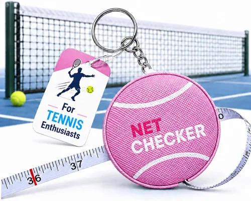 Miniatura 9 de Scoring Right Net Checker - Cinta métrica de altura de red para tenis y llavero Azul