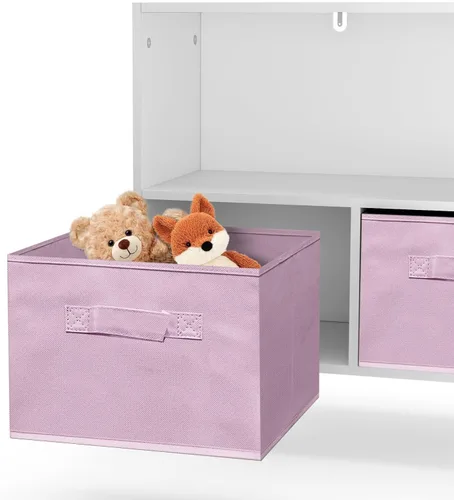 Miniatura 4 de CuisinSmart Estantería infantil con organizador de almacenamiento de juguetes, estantería de 35.5 pulgadas con contenedores para guardería, sala