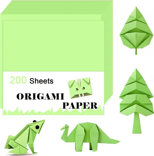 Miniatura 14 de 200 hojas de papel de origami amarillo limón, color de doble cara de 6 x 6 pulgadas, kit para niños, kit de papel de color, regalos para Naranja