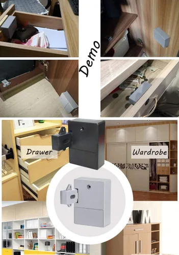Miniatura 3 de ETEKJOY Cierre electrónico RFID para armarios oculto DIY para armarios de madera, taquillas, cajones, alacenas (Negro)