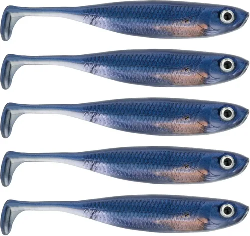 Miniatura 8 de QualyQualy Cebo de plástico suave Swimbait Paddle Tail Shad Lure Soft Bass Shad Bait Shad Minnow Paddle Tail Cebo de natación para Bass Trucha 2#