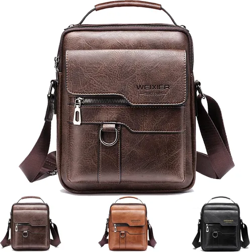 Bolsa de mensajero para hombre, de piel sintética, bolsa de hombro, bolsa de viaje, bolso de hombre, bolso casual, bolsa de mano con personalidad,