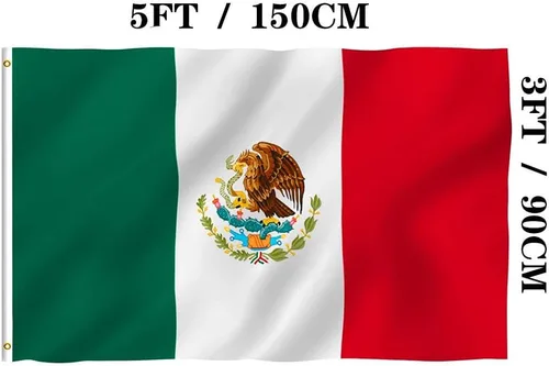 Miniatura 6 de Jayus Banderas de México de doble cara de 3 x 5 pies para exteriores, colores vivos, resistentes, 100% poliéster, bandera nacional mexicana MX con 2