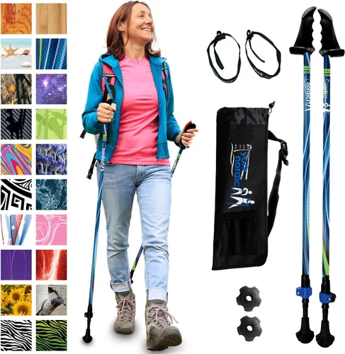 Miniatura 30 de York Nordic Motivator - Bastones de caminata para equilibrio y rehabilitación - Agarres de estabilidad patentados - Ligeros, ajustables y plegables