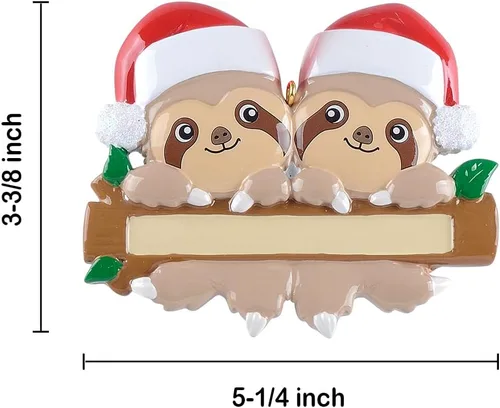 Miniatura 4 de Adorno Personalizado de Perezoso 2025, Adorno de Árbol de Navidad Personalizado con Caracter de Perezoso, Decoración Personalizada para Árbol