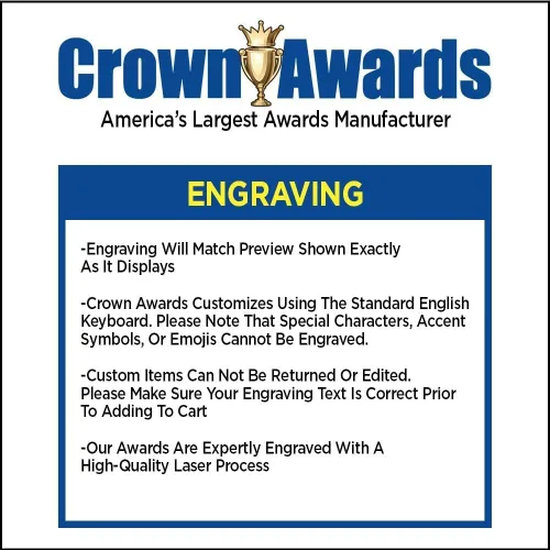 Miniatura 3 de Premio de cristal personalizado de 6.75 pulgadas con grabado - Premios de trofeos personalizados