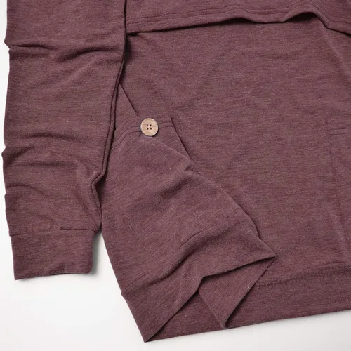 Miniatura 6 de GINKANA Sudadera con capucha para mujer, manga larga, con botones, decoración con bolsillos, camisas, túnica