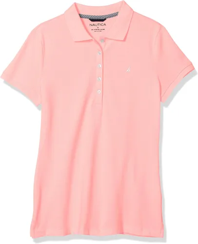 Miniatura 3 de Camiseta de polo Nautica para mujer, de manga corta, 5 botones, transpirable, 100% algodón