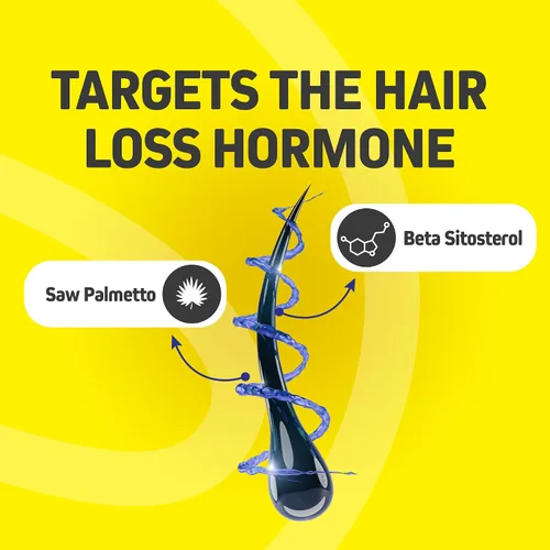 Miniatura 3 de Vitaminas para el crecimiento del cabello para mujeres y hombres Bloqueador DHT con palma enana americana y 10000 mcg de biotina, suplemento