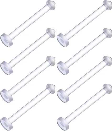 8 anillos de lengua de acrílico flexibles para lengua, anillo de lengua transparente plano 14G, anillos de pezón de plástico de 0.630 in de