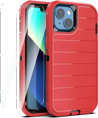 Miniatura 10 de YmhxcY Funda para iPhone 12/iPhone 12 Pro [2 Protectores de Pantalla de Vidrio Templado] Cubierta Duradera de 3 Capas A Prueba de Caídas/Funda