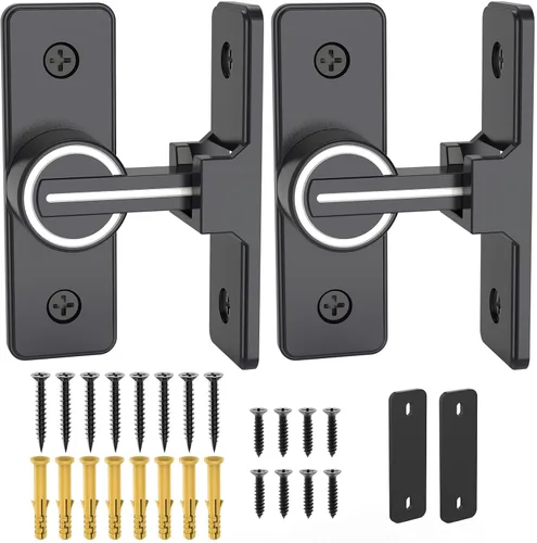 Miniatura 14 de Cerradura de puerta de granero abatible de 90 grados, cerraduras de puerta corredera de alta resistencia para jardín, baño, garaje, puertas