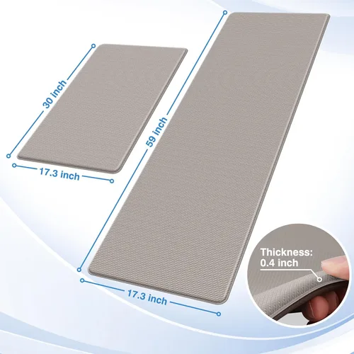 Miniatura 2 de StepRite Tapetes de cocina, 2 tapetes acolchados, antifatiga, para piso, de escritorio, antideslizante, impermeables, oficina, alfombras de 17.3 x