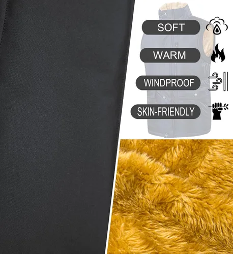 Miniatura 27 de XinYangNi Chaleco de invierno con forro polar para hombre, chaqueta de burbujas cálida e informal
