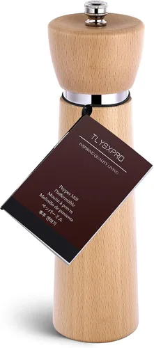 Miniatura 14 de TLYSXPRO Molinillo de pimienta de madera, molinillo de pimienta recargable con mecanismo de cerámica de gran tamaño ajustables mejoradas, molinillo