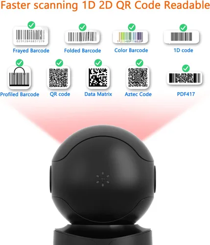 Miniatura 3 de NetumScan Escáner de código de barras omnidireccional automático de escritorio, lector de código de barras QR con cable USB manos libres, detección