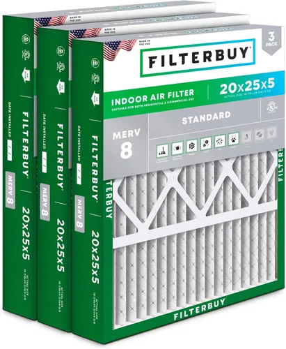 Miniatura 11 de Filterbuy Filtro de aire MERV 8 Essential Dust & Allergy Defense de 10 x 17 x 2 (paquete de 3), filtros exteriores plisados electrostáticos