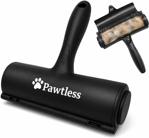Removedor de pelo de mascotas negro – Removedor de pelo reutilizable de perros y gatos para muebles, ropa, alfombras, interiores de coche, rodillo