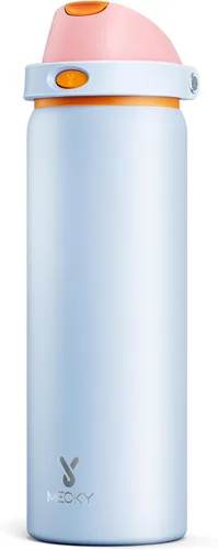 Miniatura 60 de Botella de agua aislada de 40 onzas con popote, botella de agua de metal de acero inoxidable con tapa 2 en 1, a prueba de fugas, fría durante 24