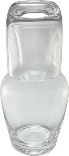 Miniatura 12 de Lily's Home Jarra de agua nocturna con vaso, boquilla fácil de verter para uso sin ensuciar en dormitorio, baño o cocina, taza de uso como tapa
