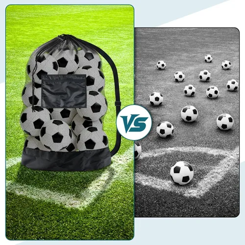 Miniatura 7 de BROTOU Bolsa de red para pelota de fútbol extragrande, bolsa de malla con cordón de 40 x 30 pulgadas con bolsillo con cremallera, bolsa