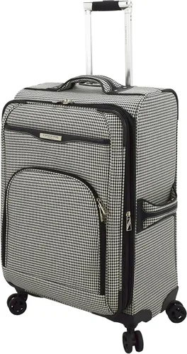 Miniatura 4 de London Fog Oxford III - Juego de 2 piezas (bolsa de cabina y 25 pulgadas giratoria), color blanco y negro, Negro Blanco, London Fog Oxford Iii