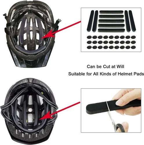 Miniatura 2 de Kit de acolchado para casco, almohadillas universales de espuma de repuesto para bicicleta, motocicleta, accesorios para casco (negro, juego de 1)