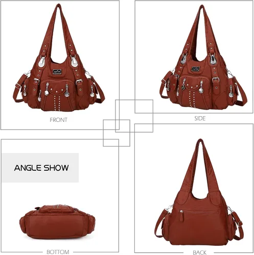 Miniatura 3 de Angel Kiss Bolsos de mano para mujer, de piel sintética suave, bolsas de hobo grandes para damas, asa superior, bolso de hombro, bolso con asa