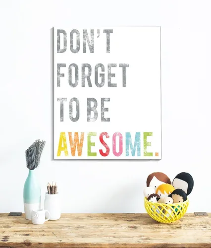 Miniatura 2 de Impresión artística de pared para niños, Don't Forget to Be Awesome, impresión de 05 x 07 pulgadas, decoración de habitación de niños, guardería