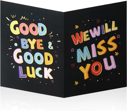 NQEUEPN Tarjeta de felicitación grande de despedida, 11 x 17.3 pulgadas, tarjeta de buena suerte, tarjeta de regalo de despedida grande con sobre,