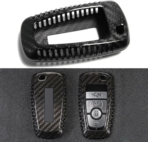 Miniatura 3 de Cubierta de llavero de fibra de carbono para Ford F-150 F150 Bronco Raptor R Off-Road 2018 2019 2020 2021 2022 2023 2024, Solo para Raptor, Estuche