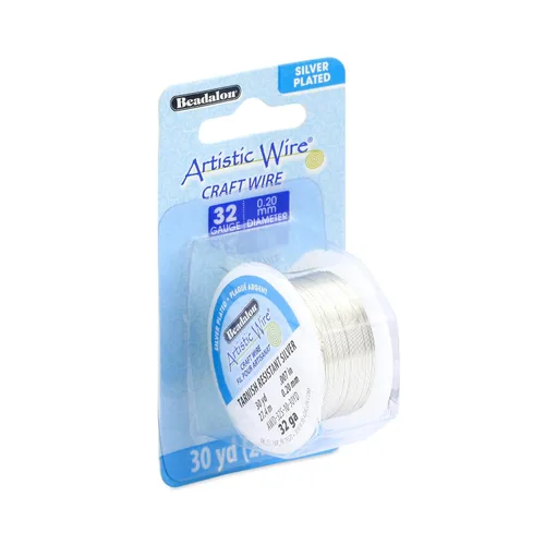 Miniatura 11 de Artistic Wire Alambre de Cobre Coloreado Plateado en Plata Resistente al Deslustre para Manualidades y Envolver Joyería, Resistente al Deslustre