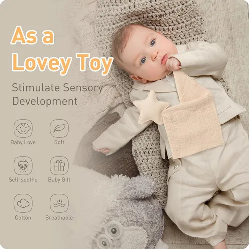 Miniatura 4 de Manta de seguridad de muselina de algodón suave de alta calidad, suave y transpirable, para recién nacido, unisex, regalos neutros únicos para bebés