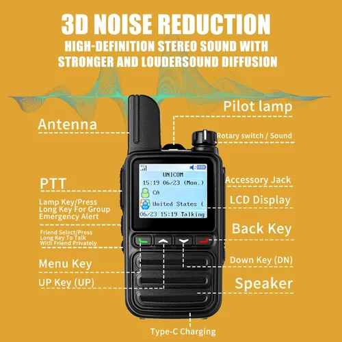 Miniatura 8 de 2 walkie talkies de largo alcance gratuitos de por vida, radios bidireccionales POC de alcance ilimitado 4G LTE, con tarjeta SIM de por vida, más