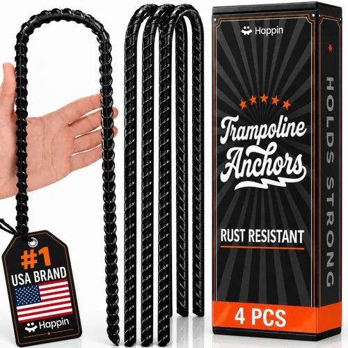 Happin® Anclajes de suelo de alta resistencia de 12 pulgadas, estacas de jardín en U, estacas de tienda de campaña de alta resistencia, anclajes