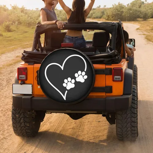 Miniatura 4 de Paws - Cubierta de neumático de repuesto para perro, gato, corazón, a prueba de polvo, para remolque, RV, SUV y muchos vehículos, 16 pulgadas