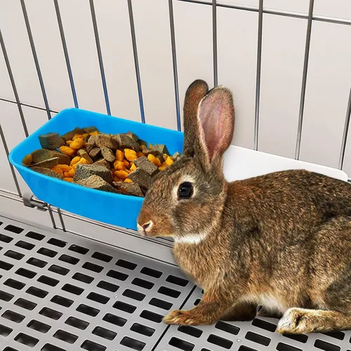 Miniatura 5 de Paquete de 12 Comedero Bebedero para Pollos de 21 oz Tazas de Jaula para Comida y Agua Conejo Cachorro Gato Plato Colgante de Alimentación Tazón