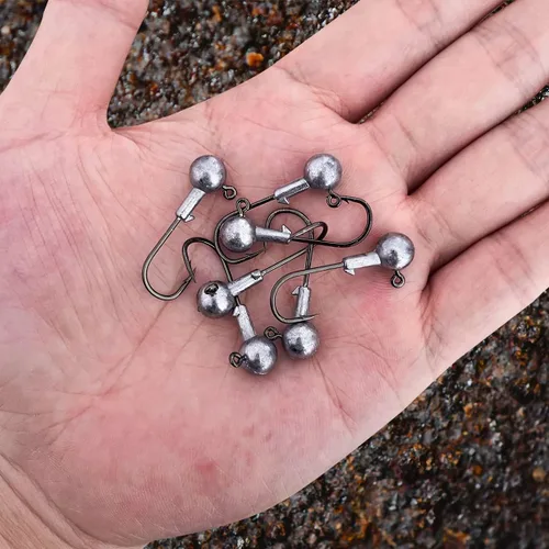 Miniatura 6 de Juego de 50 cabezas de jig de pesca redondas, anzuelos de pesca para señuelos de natación en agua salada y dulce, 1/8oz 1/6oz 1/4oz Cabeza