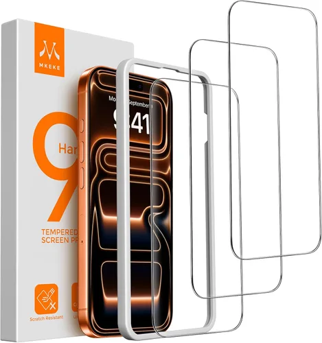 Miniatura 9 de Mkeke - Protector de pantalla para iPhone 11/XR, paquete de 3 unidades de vidrio templado [dureza 9H] [marco de fácil instalación] [tacto sensible]