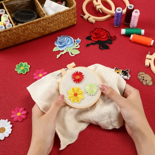 Miniatura 5 de Sintuff 100 pequeños aros de bordado a granel de 3 pulgadas, círculos redondos de plástico, punto de cruz, para arte, manualidades, costura, adornos